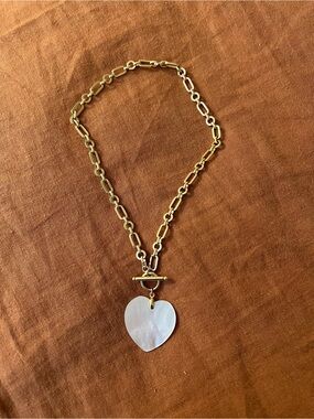 Logan Tay Gold Fill Necklace with Mother-of-Pearl Heart Pendant